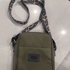PINK Victoria's Secret Olive and Leopard Messenger Bag